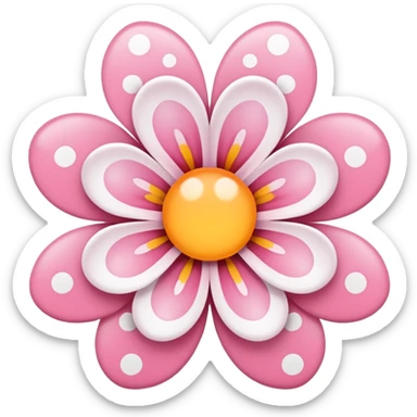 white sakura with a polka dot pattern sticker