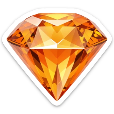 orange princess cut diamond sticker