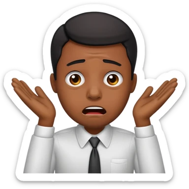 Black office employee panic sticker