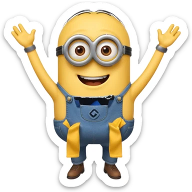 A yellow minion with his pants falling down and his butt crack showing sticker