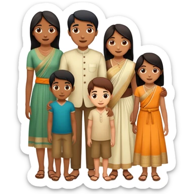 Family of 5 which are indians that are slightly white washed except for the dad    with 2 elder sister, 17 and 14,and a younger brother, 10 sticker