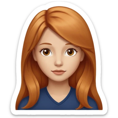 girlfriend with long dark strawberry blonde hair with brown eyes sticker