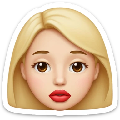 Blowing a kiss regular emoji face sticker