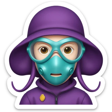 squid game guard wearing mask sticker