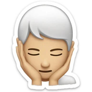 head in hands sticker