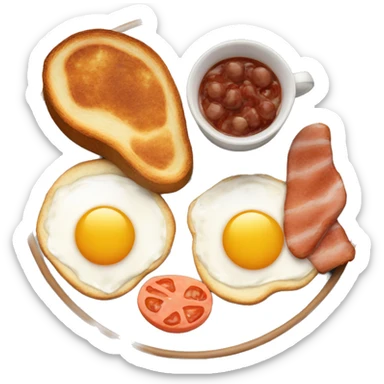 Full English breakfast on a plate  sticker