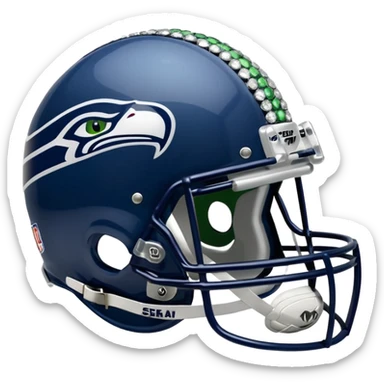 NFL Seahawks logo helmut with diamond bling  sticker
