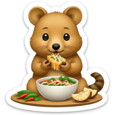 quokka eating vietnam food sticker