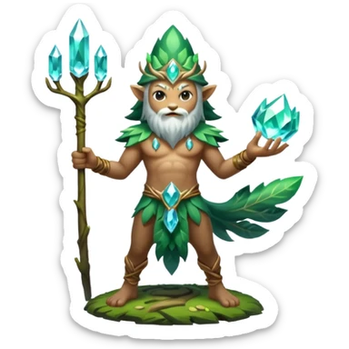 forest spirit power stance crystal energy rising sticker