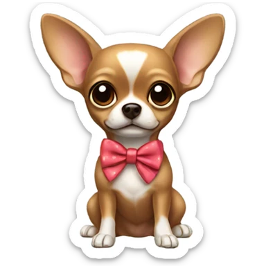 Brown chihuahua with bow  sticker