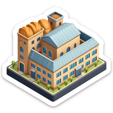 Isometric old bread factory  sticker