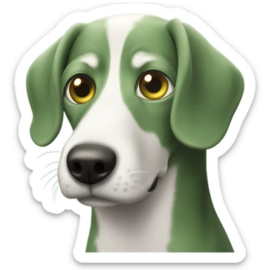 Perro salchicha arlequín de ojos verdes  sticker