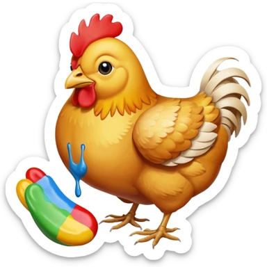 Chicken toe nails painted sticker