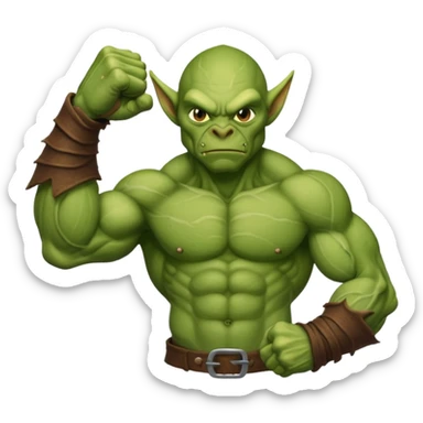 freen goblin muscle arm with fist and forearms sticker