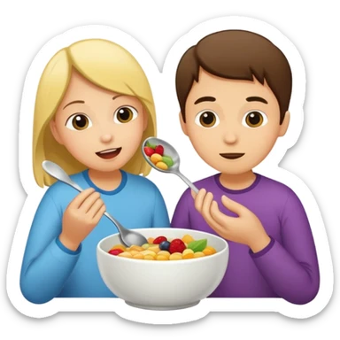 Spoon feeding another person sticker sticker