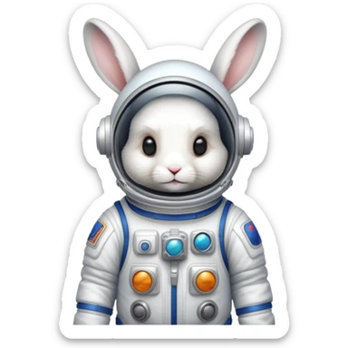 rabbit in space suit sticker