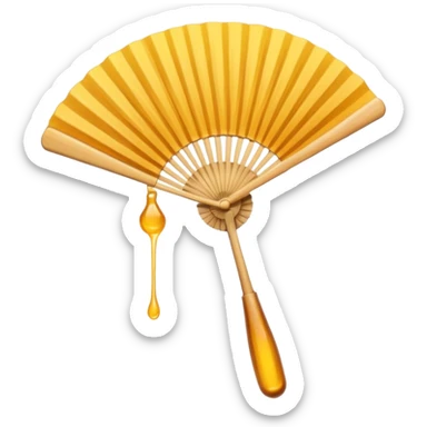 Hand held fan made of honey sticker