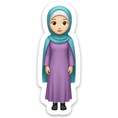 Standing up girl emoji, wearing a hijab. Include the whole body sticker