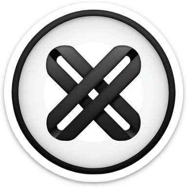 Circle and outside of it an X sticker