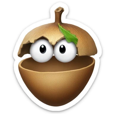 Acorn with a skip sign on it sticker