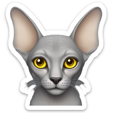 grey sphinx with yellow eyes  sticker