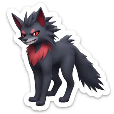 Cool Edgy Zorua-Zoroark-Mightyena full body sticker