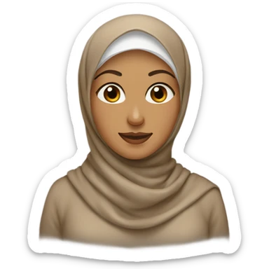 lady wearing light brown hijab sticker