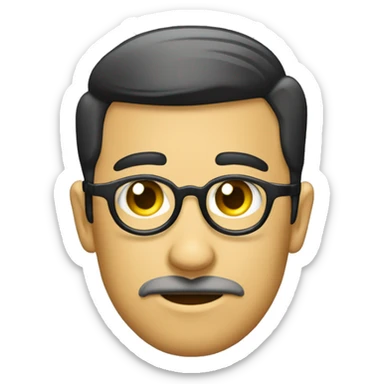 Emoji memakai monocle di sebela kanan sticker