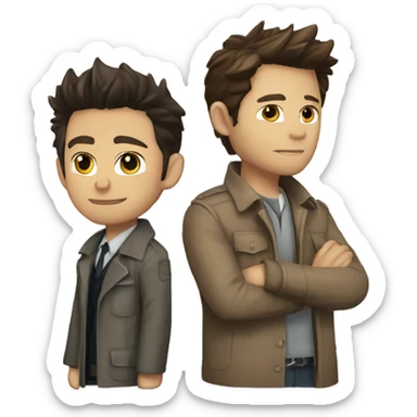 Dean winchester and castiel sticker