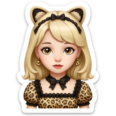 Leopard lolita dress sticker