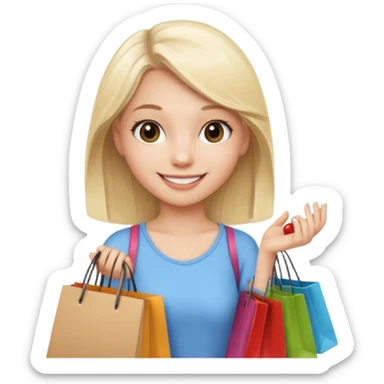 a white blonde teen girl going shopping sticker