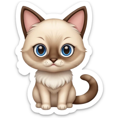 chibi siamese cat  sticker