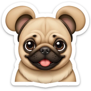 Pug with Mickey Mouse ears sticker