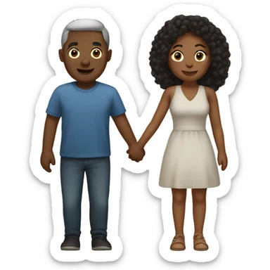 Interracial Couple holding hands sticker