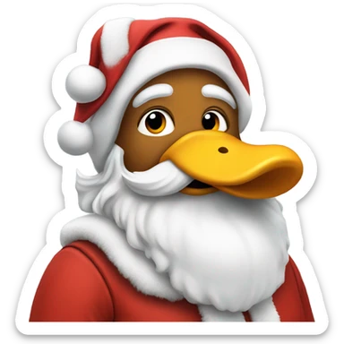 santa claus wearing a duck costume sticker