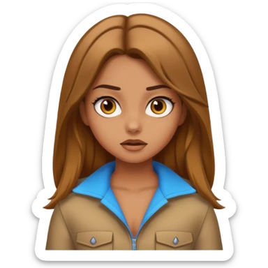 pretty long hair girl middle parted, amazed, good clothes, tanned, baddie, RELLY PREETY, BADDIE, DRESSED AS A BADDIE, LIGHT BROWN HAIR sticker