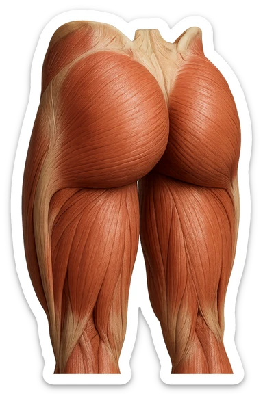 MUSCOLI DEL GLUTEO DI UN CORPO UMANO ANATOMICO REALISTICO, iperrealistico 4k sticker