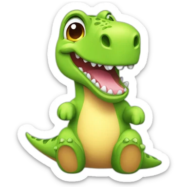 cute dinosaur happy confetti sticker