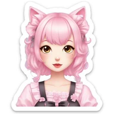 Pastel Edgy Kawaii Cute Beautiful Elegant Pretty Anime Punk Lolita Catgirl sticker