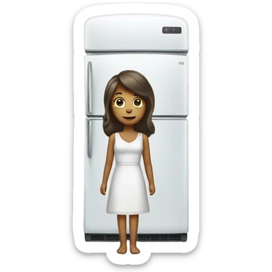 Fridge wearing dress  sticker