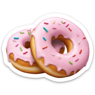 two donuts with light pink icing sticker