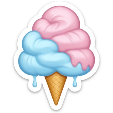 Cotton Candy, Blue Cloud Cotton Candy – light blue puff, oversized and airy. sticker