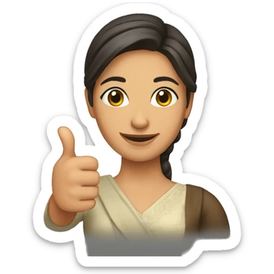 A PAKISTANI WOMAN WITH THUMBS UP sticker