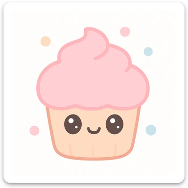 cupcake with pink icing sticker