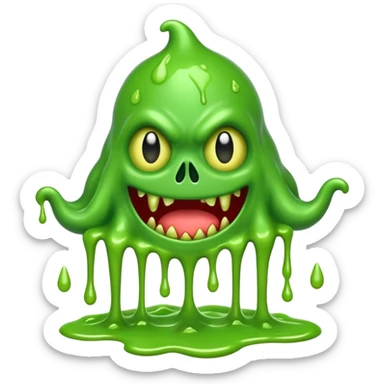 Slime monster. scary sinister. slime attacks. show full body. more dripping slime sticker