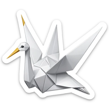 An origami paper crane  sticker