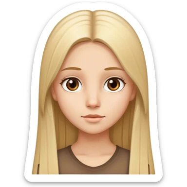 A young girl with long straight hair, blond and brown eyes sticker