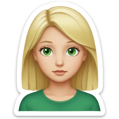 Girl blonde Green eyes sticker
