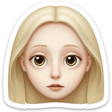 a transparent face, mysterious, big eyes, small mouth, no nose  sticker