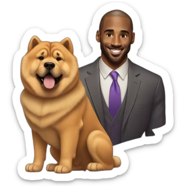 kobe bryant and chow chow dog sticker